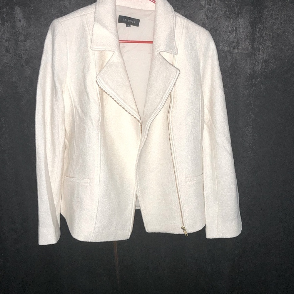 Talbots Ivory Textured Blazer - Size 12